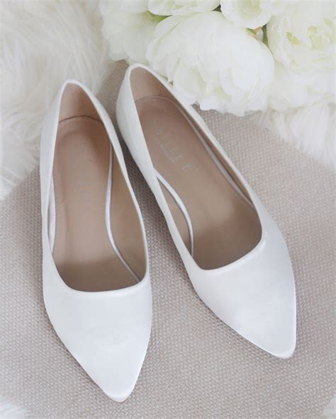 WHITE SATIN Pointy Toe Women Flats, Bride shoes, Bridesmaids Shoes – Kailee P. Inc.