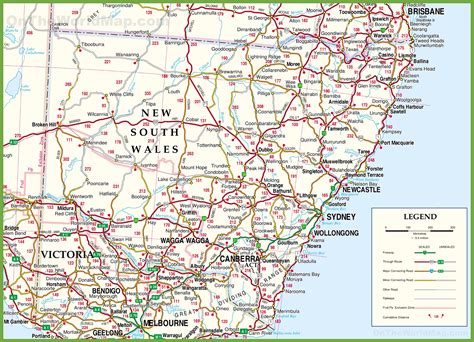 Large detailed map of New South Wales with cities and towns
