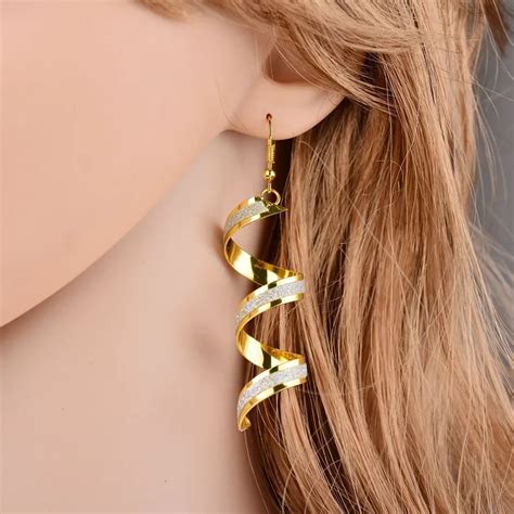 The New Minimalist Spiral Curled Silver Earrings, Design Sense Of Wave ...