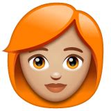 👩🏼‍🦰 Woman: Medium-Light Skin Tone, Red Hair Emoji on WhatsApp 2.20.206.24