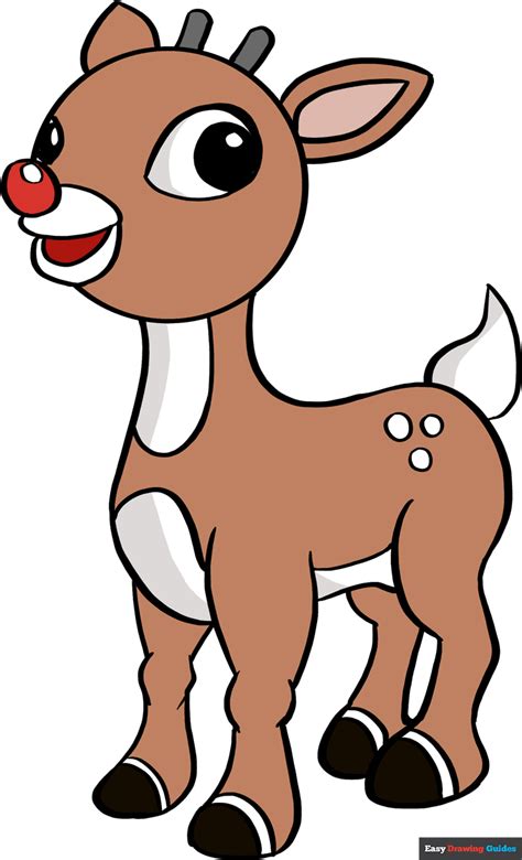 How to Draw Rudolph the Red-Nosed Reindeer - Really Easy Drawing Tutorial