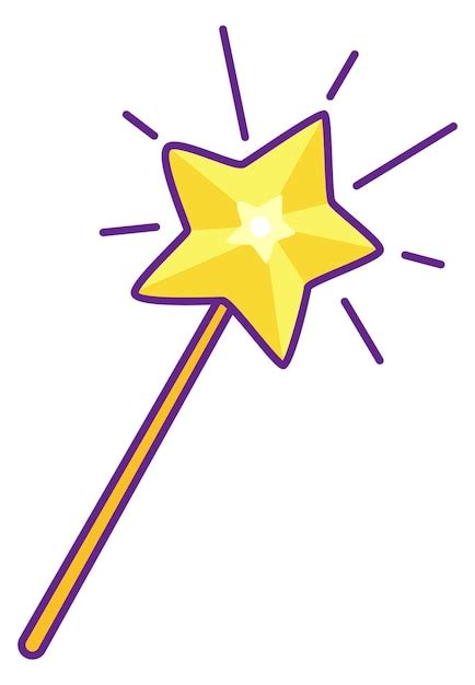 Premium Vector | Magic wand icon Color fantasy fairy stick