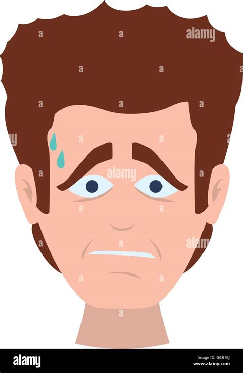 face sad man expression cartoon icon. Vector graphic Stock Vector Image ...