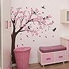 Amazon.com: BWCXXZH Large Pink Flower Tree Wall Stickers, Removable DIY ...