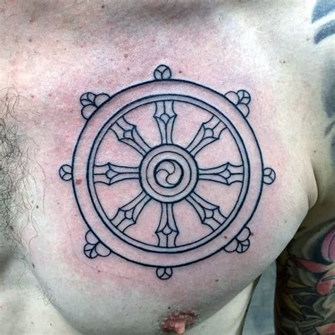 40 Cool Dharma Wheel Tattoo Designs for Men [2023 Guide]