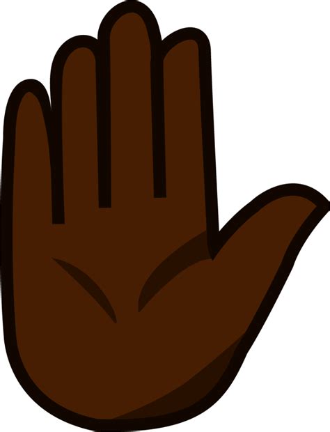 "raised hand (black)" Emoji - Download for free – Iconduck