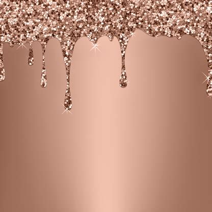 Shiny Rose Gold Background Dripping Glitter Texture Stock Photo - Download Image Now - iStock