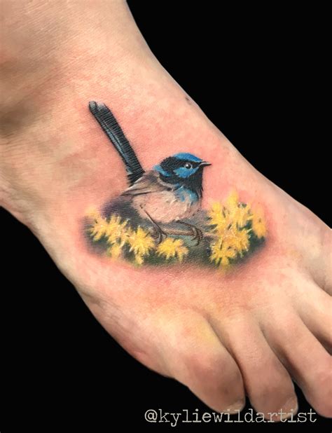 Blue Wren Bird Tattoo - Michelle Writesya