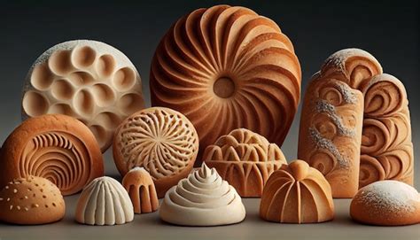 Premium AI Image | Different types of bread with wheat flour