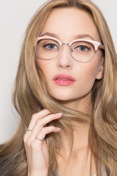 Pink Browline Prescription Eyeglasses-Medium Full-Rim Acetate Eyewear ...