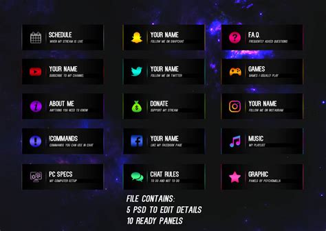 Twitch Panels - Free Download by Psychomilla on DeviantArt