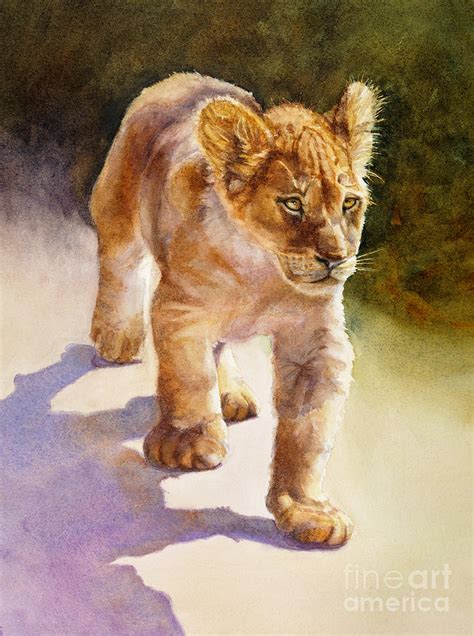 African Lion Cub Painting by Bonnie Rinier