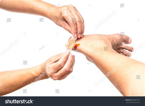 Woman Applying Band Aid Plaster On Stock Photo 750921937 | Shutterstock