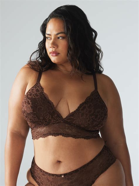 Floral Lace Triangle Bralette in Brown | SAVAGE X FENTY UK United Kingdom