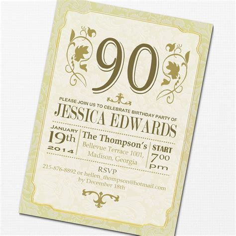 Free Printable 90th Birthday Invitations | BirthdayBuzz