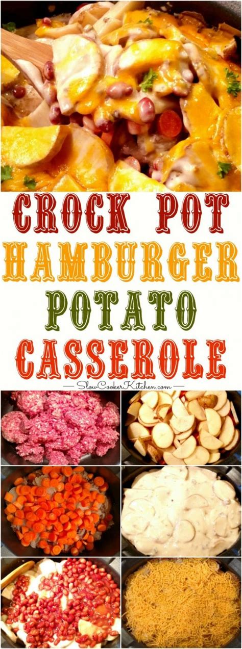 Slow Cooker Hamburger Potato Casserole | SlowCookerKitchen.com