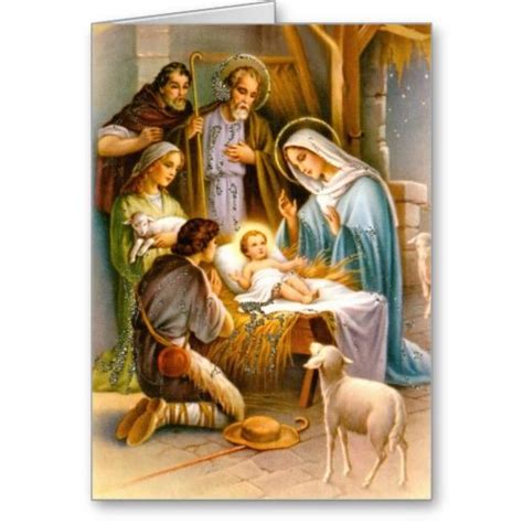 Vintage nativity scene holiday card | Zazzle.com in 2021 | Christmas nativity scene, Vintage ...