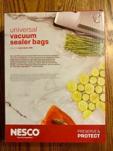 Nesco RA26862 50-Count Pre-Cut Gallon Sized Vacuum Sealer Bags 11" X 15.75" NEW | eBay