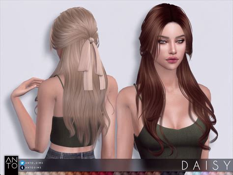 D A I S Y Hairstyle | Sims hair, Sims 4 tsr, Sims 4 dresses