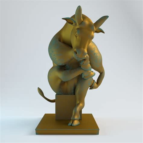 bull gold statue 3ds