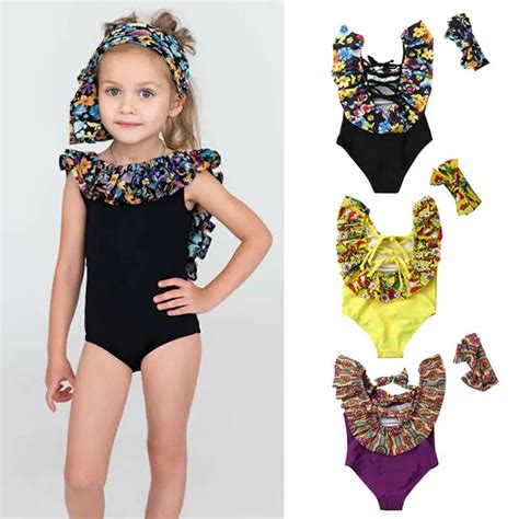 New Toddler Kids Baby Girls Floral Bikini Swimwear One piece Swimsuit Bathing Suit Backless ...