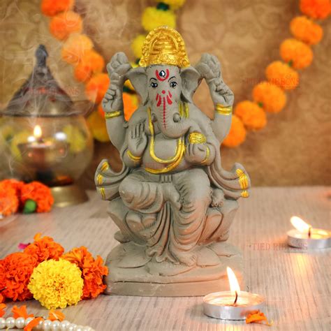 Buy TIED RIBBONS Eco Friendly Ganesha Idol for Ganesh Chaturthi ...