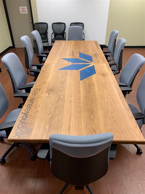 Custom Logo Conference Table - Johnson Company Woodworking : Johnson ...