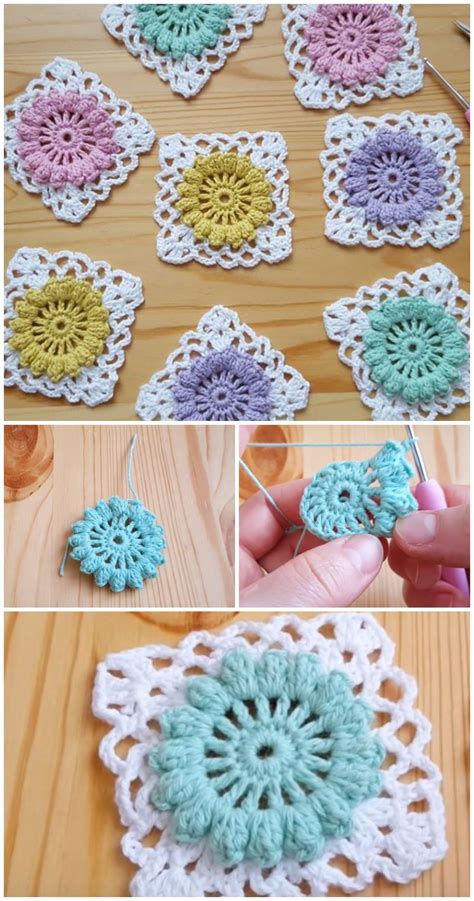 Crochet Flower Granny Square Motif - We Love Crochet | Crochet flower ...