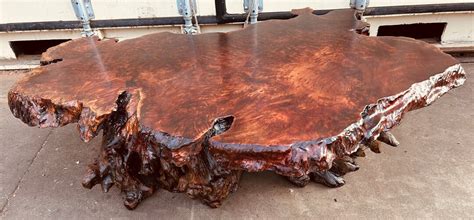 Redwood Burl Coffee Table 60c36x18 Tall With Hand Rubbed Epoxy Finish Satin. Table Comes Apart ...