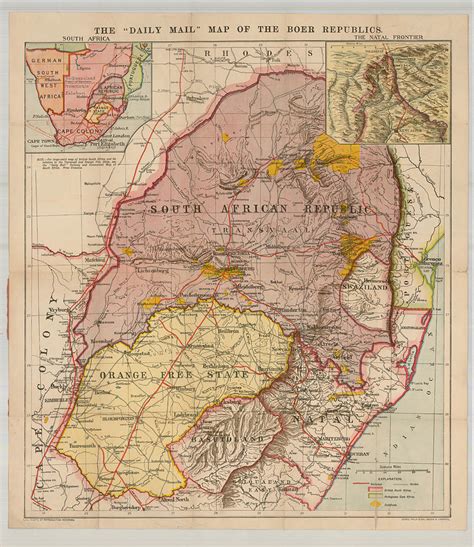 The Daily Mail Map of the Boer Republics London Painting by George Philip Son | Fine Art America