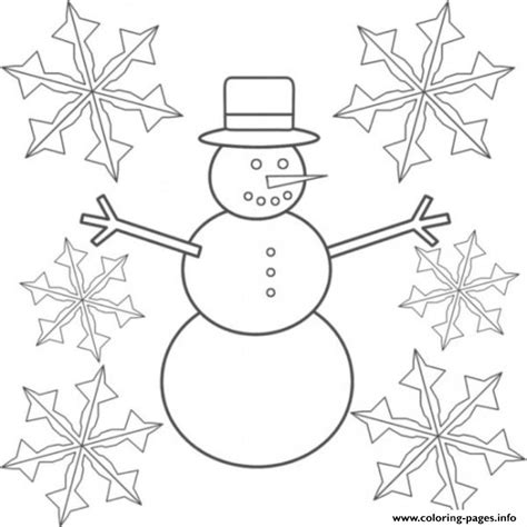 Snowman And Snowflake Sd15d Coloring Pages Printable