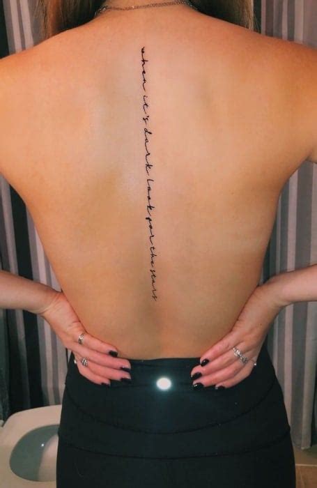 Spine tattoos for women words photos