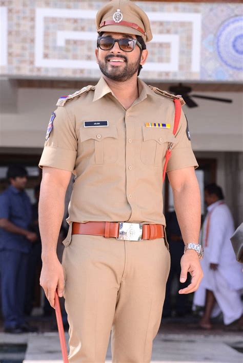 Allu Arjun In Police Uniform With Bike