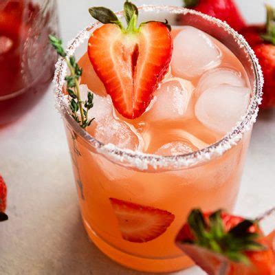 Strawberry Thyme Cocktails - Life As A Strawberry