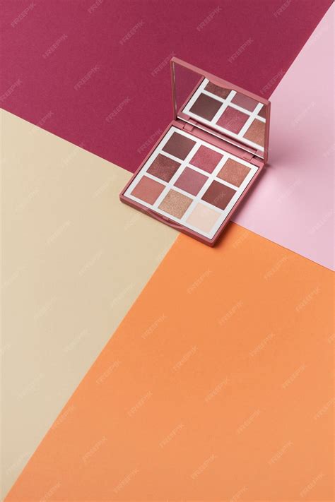 Free Photo | View of eyeshadow palette with shades of cosmetic powder