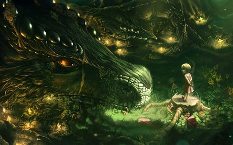 Fantasy Dragon Encounter - HD Wallpaper