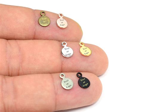 Custom Tag Laser Engraved Jewelry Charms Brand Logo Charms - Etsy UK