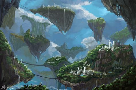 Floating Islands | Fantasy landscape, Island art, Environment concept art