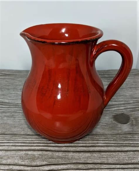 VINTAGE RED POTTERY Pitcher Made in Italy Farmhouse Rustic Modern Cottage Core $25.95 - PicClick