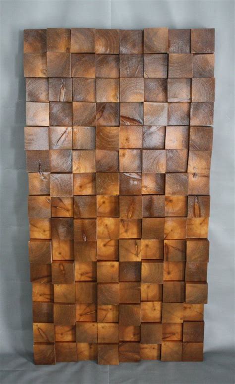 Handcrafted 4x4 Cedar Block Wall Art | Wall decor design, Wood wall texture, Wooden wall art