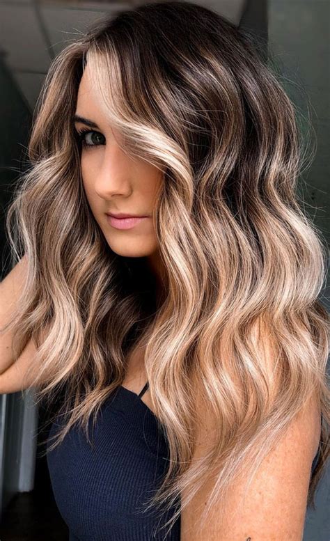 36 Chic Winter Hair Colour Ideas & Styles For 2021 : Blonde Balayage with Waves