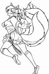 Ahri League Of Legends Coloring Page  Free Printable Pages sketch template