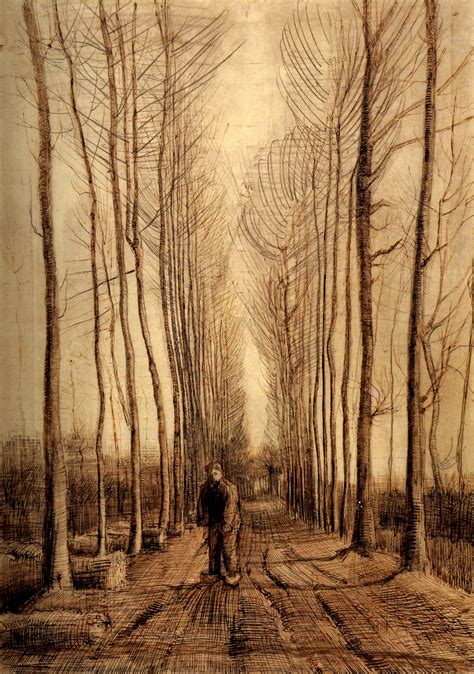 Museum Art Reproductions Avenue of Poplars, 1884 by Vincent Van Gogh ...