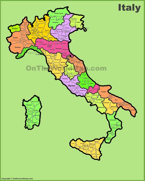 Italy provinces map | Italy map, Map of italy cities, Map of italy regions