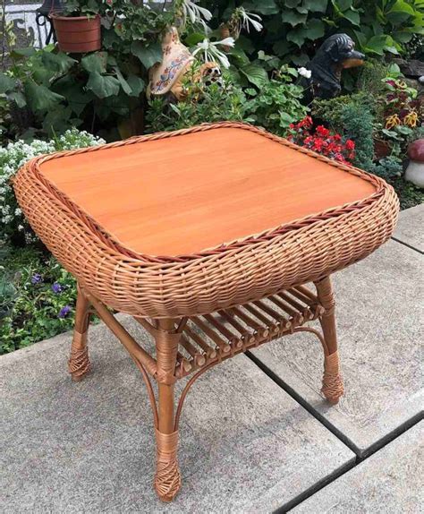 Rattan Coffee Table Wicker Square Coffee Table Side Coffee - Etsy ...