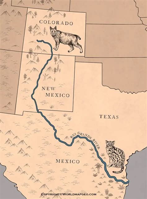 Rio Grande River Map Texas US Printable Map