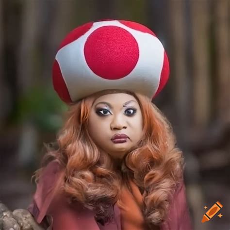 Toad from mario dressed as cupcakke