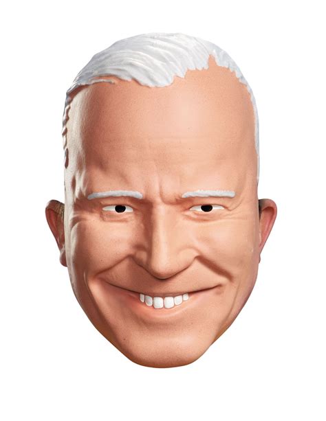 Joe Biden President Face Mask with Hair, Beige/White, One Size, Wearable Costume Accessory for ...