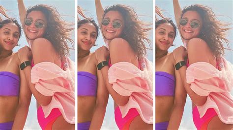 Alia Bhatt stepped out in an eye-catching neon pink bikini during her ...