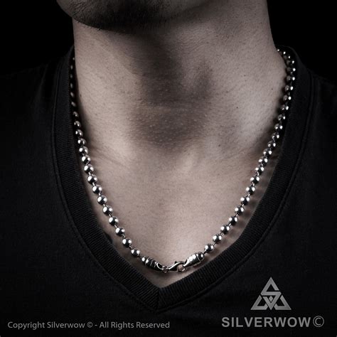 Mens Silver Ball Chain Necklace | Silverwow.net – SilverWow